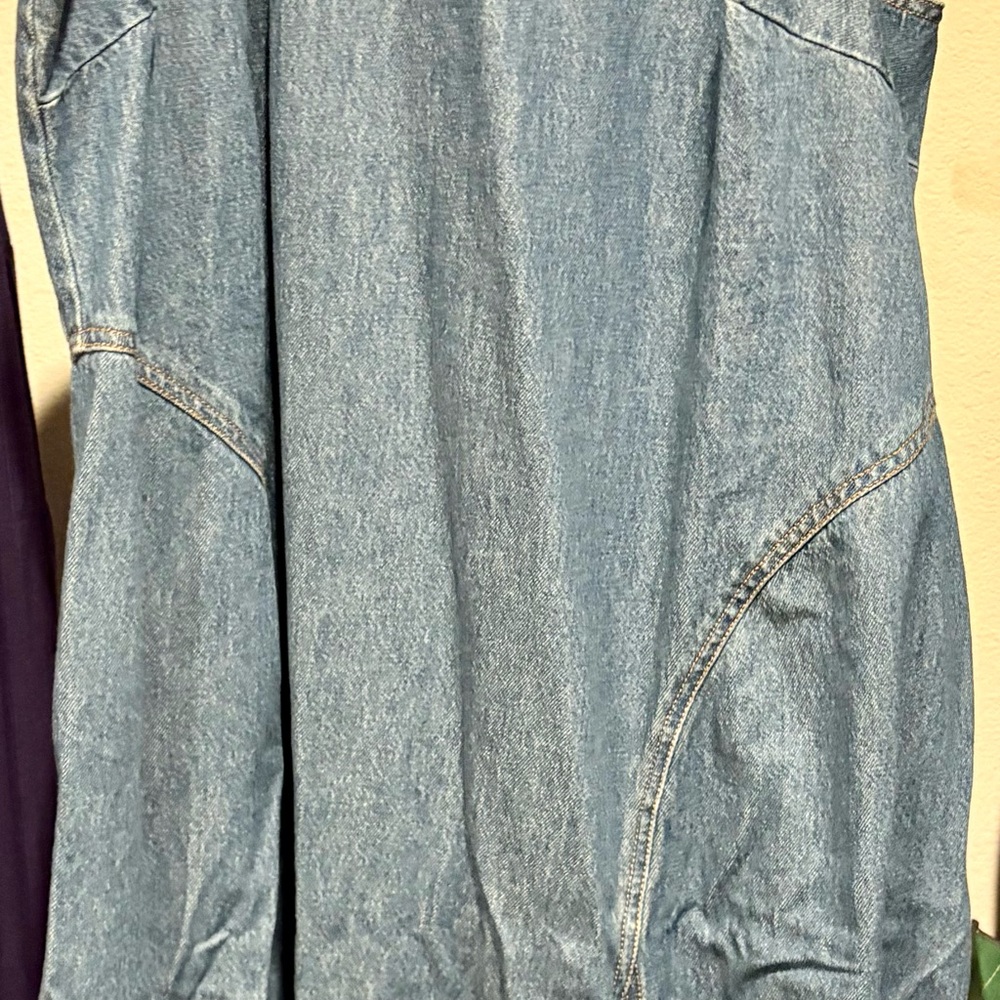 Light Wash Denim Dress - Blue